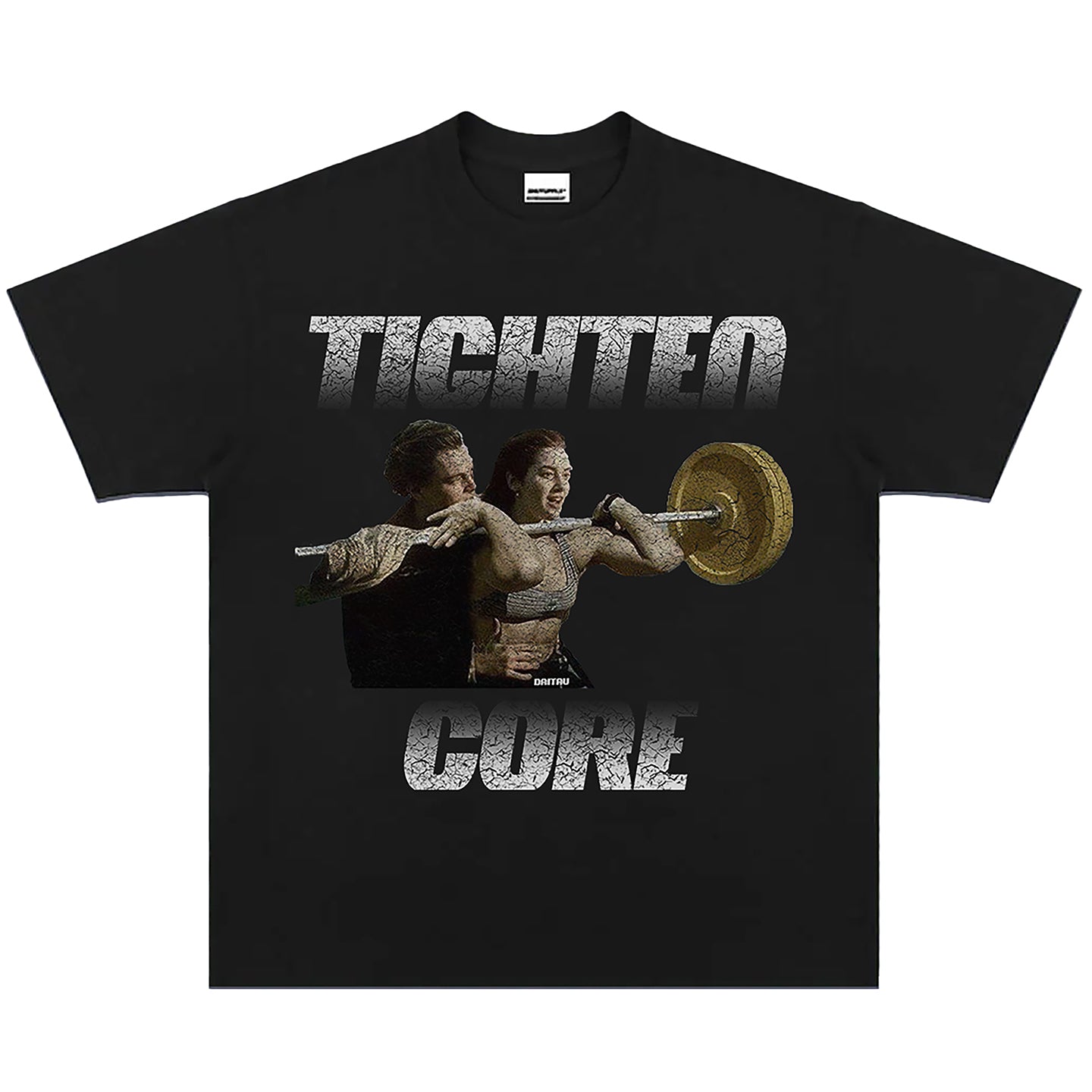 TIGHTEN CORE Gym Graphic Tee | Vintage Washed Fitness T-Shirt | Meme Workout Shirt
