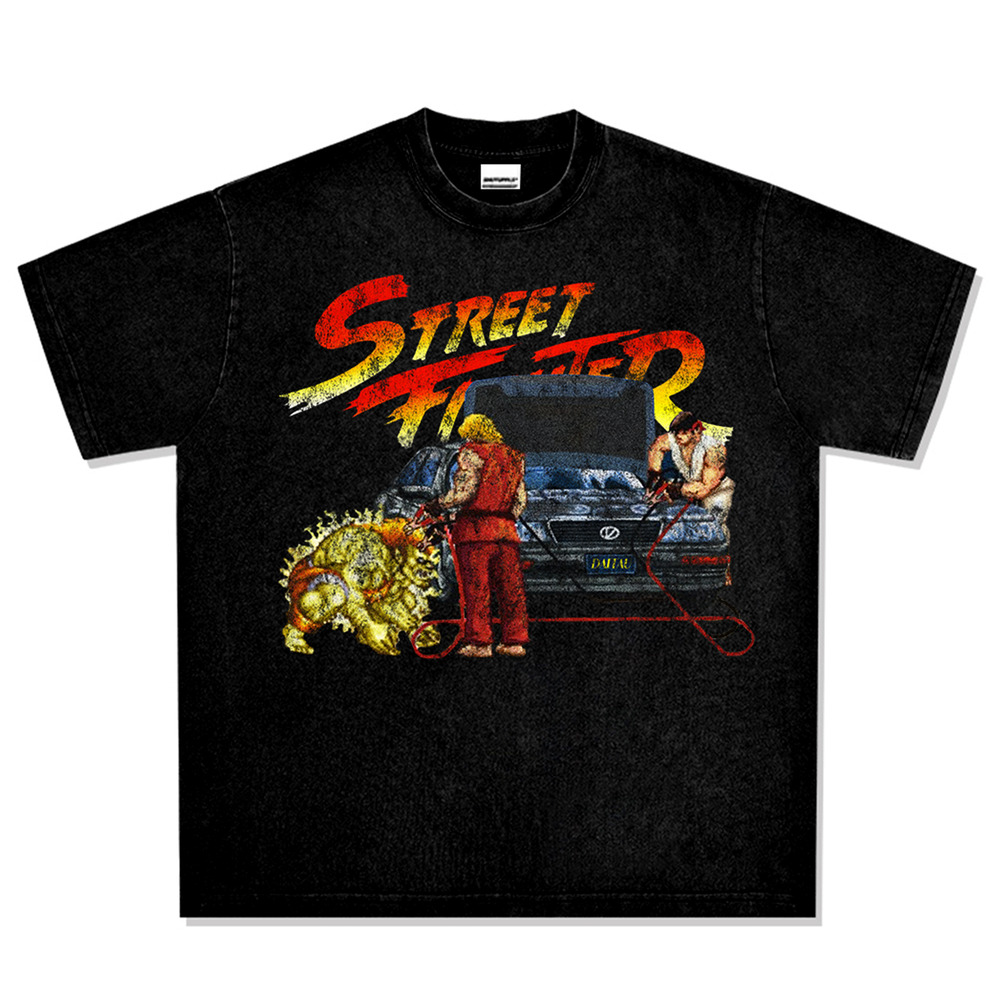 Street Fighter Jump Start Vintage T-Shirt | Retro Gaming Car Graphic Tee